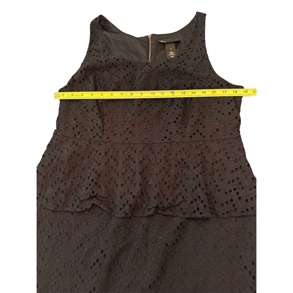 Lane Bryant Women's Size 16 Black Eyelet Peplum Knee Length Dress - Picture 3 of 10